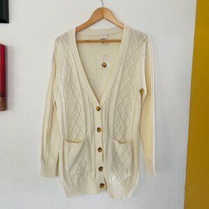 Blair Women’s Beige Cardigan Sweater, Size S, New with partial tag.